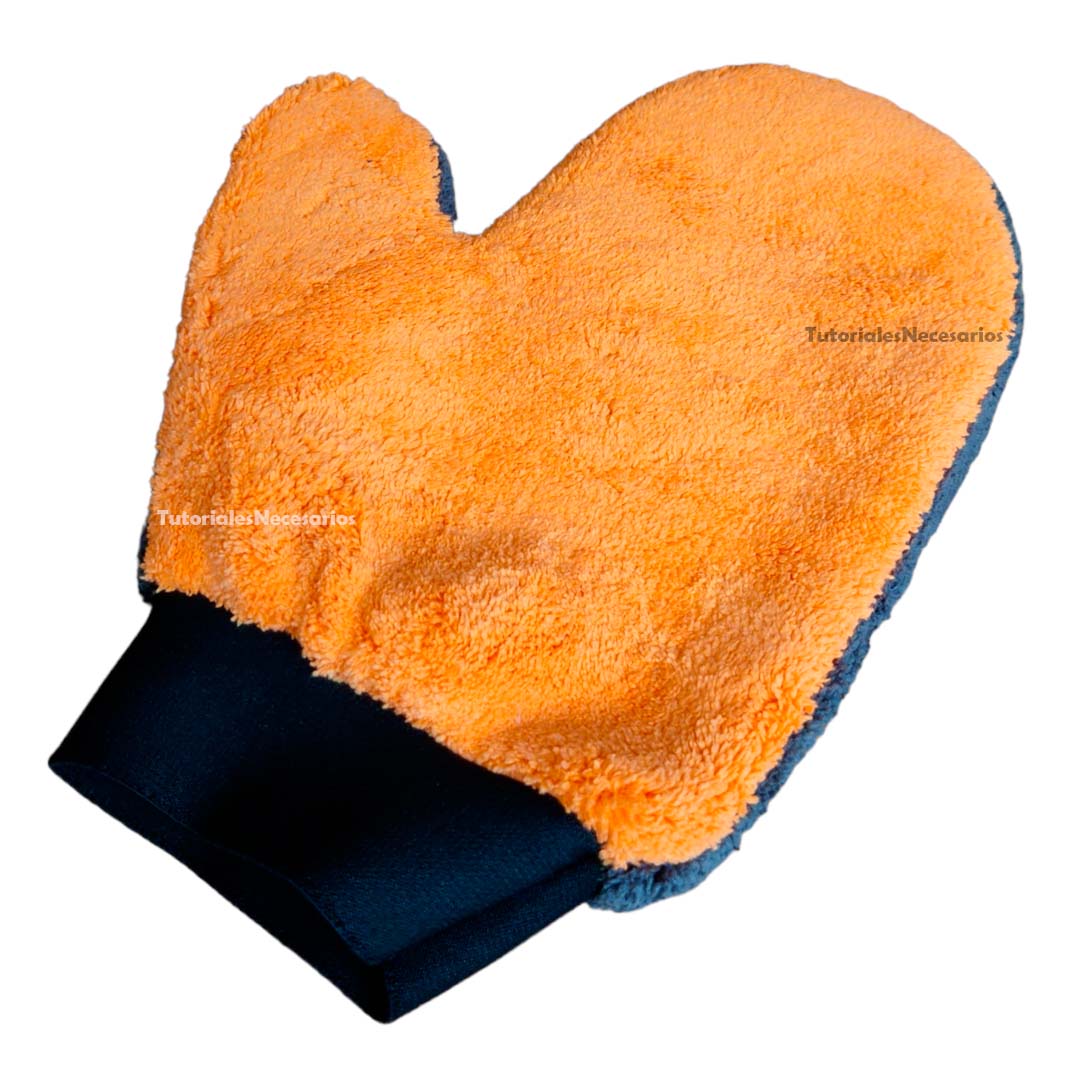 guante microfibras naranja gris lavado