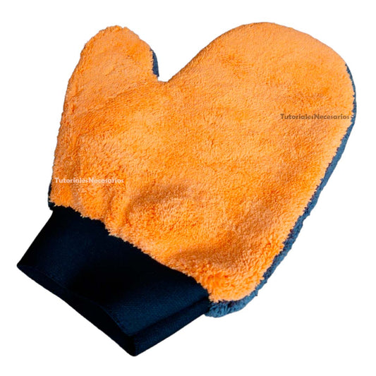 guante microfibras naranja gris lavado