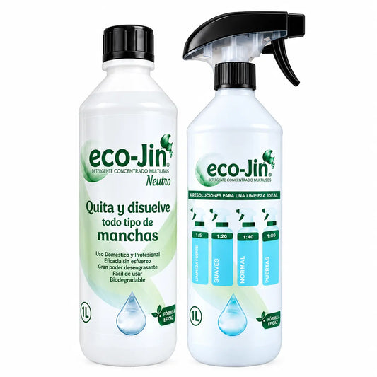 Eco-Jin Neutro 1 litro, limpiador multiusos concentrado biodegradable