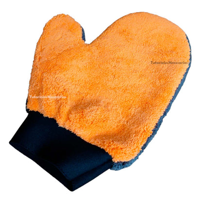 guante microfibras naranja gris lavado