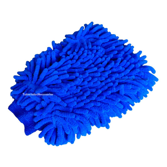 guante microfibra chenilla azul detailing